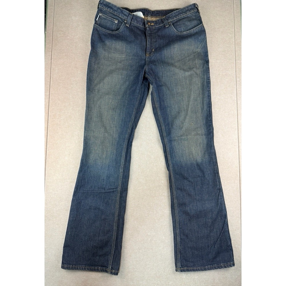 Carhartt Jeans Womens 16x34 Traditional‎ Fit Straight Leg Blue Denim USA